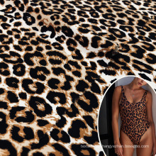 leopard pattern printing on nylon spandex knit black white blown animal print fabric